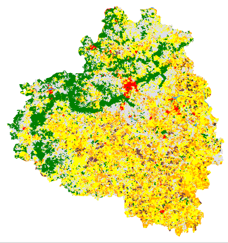 Crop type layer map, Tula, August 2013